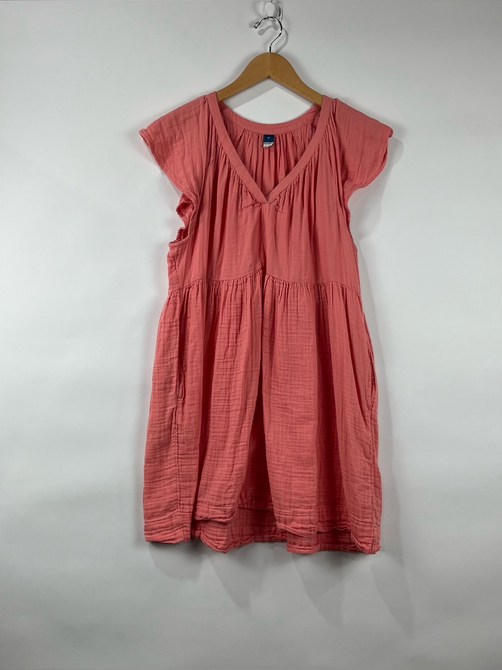 100% Cotton Old Navy Pockets Gauze Boho Peasant Mini Dress Medium